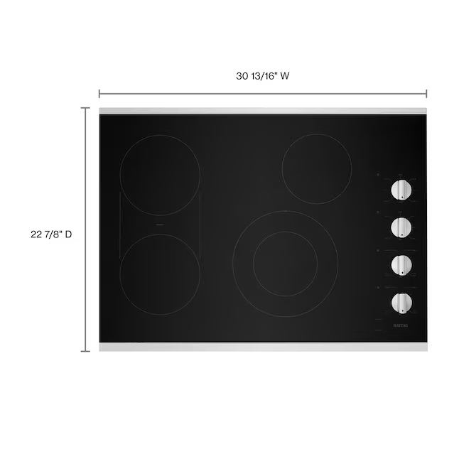 Maytag 30-in 4 Elements Smooth Surface (Radiant) Stainless Steel Electric Cooktop