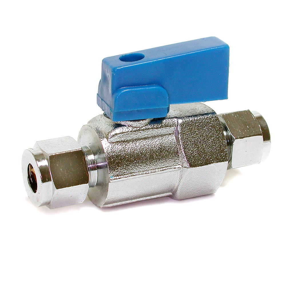 Dial ¼" cc x ¼" cc Straight Ball Valve with Poly Adapter