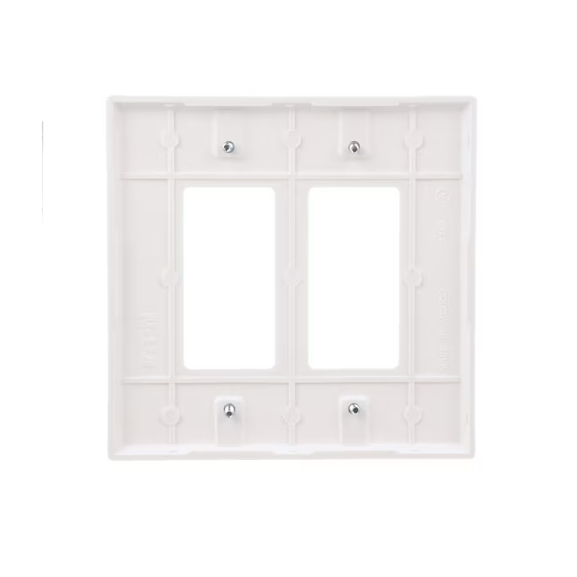 Eaton 2-Gang Jumbo Size White Plastic Indoor Decorator Wall Plate