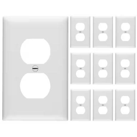 Single Gang Duplex Receptacle Wall Plate – (Standard, White)