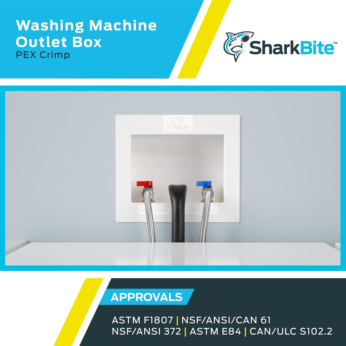 SharkBite 1/2 in. x 3/4 in. MHT Brass Crimp Washing Machine Outlet Box