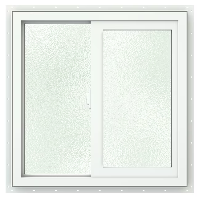 JELD-WEN V-2500 23-1/2-in x 23-1/2-in x 3-in Jamb Left-operable Vinyl White Sliding Window Full Screen Included