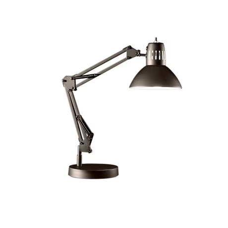 Allen + Roth Embleton 26-in Adjustable Bronze Desk Lamp with Metal Shade