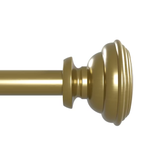 Style Selections Sema 48-in to 84-in Brushed Gold Steel Single Curtain Rod with Finials
