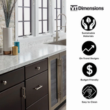 VT Dimensions Formica 48-in x 25.25-in x 3.75-in Carrara Bianco 6696-43 Straight Laminate Countertop with Integrated Backsplash