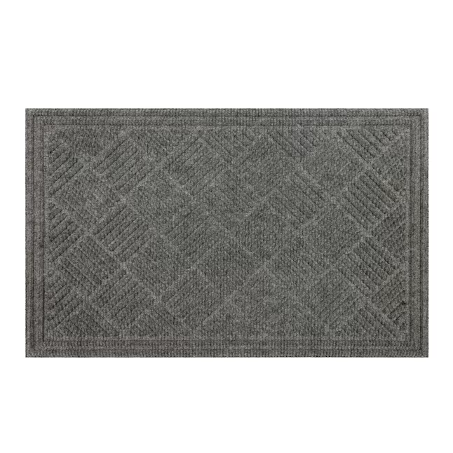 Project Source 3-ft x 5-ft Gray Polyester Rectangular Indoor Decorative Utility Mat