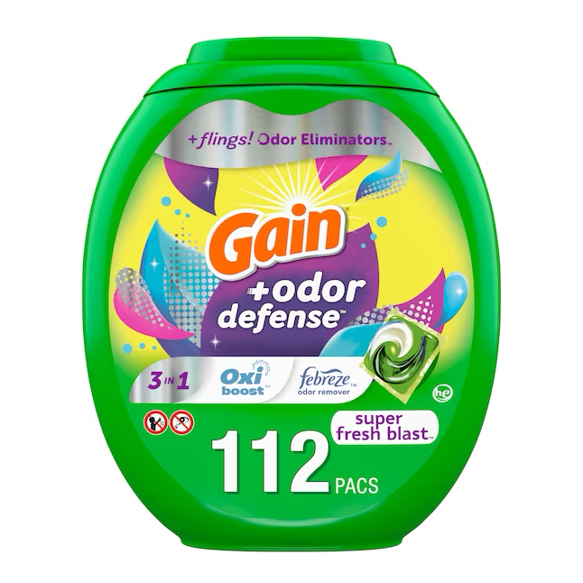 Gain Flings Plus Odor Defense Fresh Scent HE Laundry Detergent (112-Count)