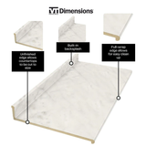 VT Dimensions Formica 96-in x 25.25-in x 3.75-in Carrara Bianco 6696-43 Straight Laminate Countertop with Integrated Backsplash