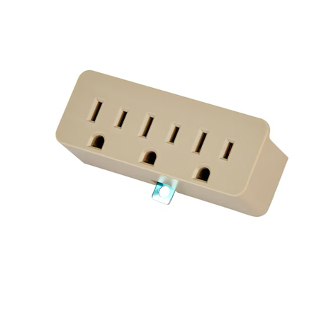 Project Source Adapter 15-Amp 2-wire To 3-wire Single To Triple Ivory Basic Standard Adapter