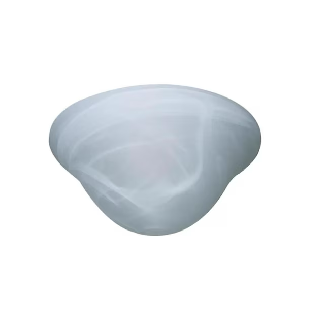 Style Selections 5.25-in x 13.25-in Bowl Alabaster Glass Flush Mount Light Shade with 2-1/4-in fitter