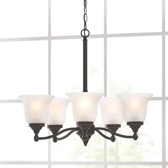 Project Source Roseall 5-Light Oil-Rubbed Bronze Modern/Contemporary Led Dry rated Chandelier