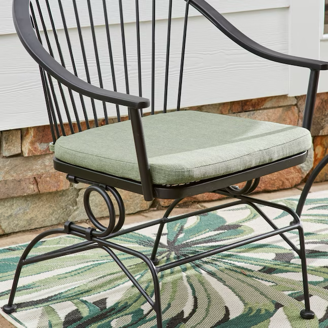 Style Selections Billings 3-Piece Black Bistro Patio Set with Green Cushions