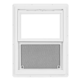 Project Source 20000S Series New Construction 17-1/2-in x 23-1/2-in x 2-1/4-in Jamb White Vinyl Single-glazed Single Hung Window Half Screen Included