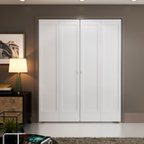 RELIABILT Shaker 30-in x 80-in Moderne White 1-panel Square Solid Core Prefinished Pine Wood Bifold Door Hardware Included