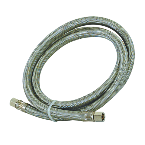 Eastman 1/4 in. Comp. x 1/4 in. Comp. x 10 ft. Braided Stainless Steel Icemaker Connector