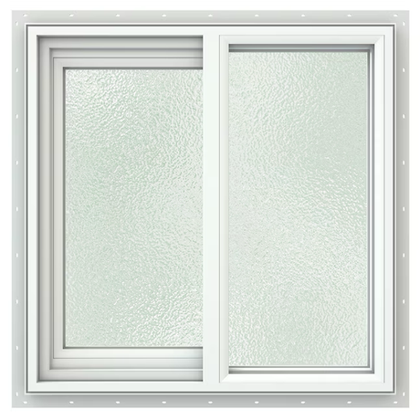JELD-WEN V-2500 23-1/2-in x 23-1/2-in x 3-in Jamb Left-operable Vinyl White Sliding Window Full Screen Included