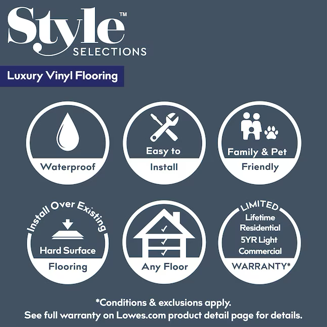 Style Selections Slate Oak 6-mil x 6-in W x 36-in L Waterproof Interlocking Luxury Vinyl Plank Flooring (15-Pack)