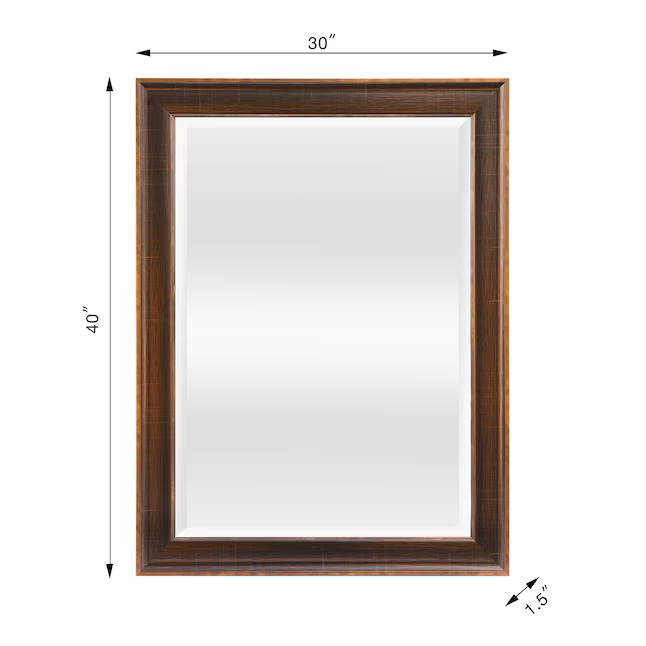allen + roth 30-in W x 40-in H Octagon Bronze Framed Wall Mirror