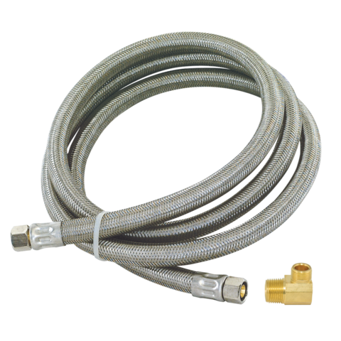 Eastman 5 ft. 1/2 in. Comp Braided Dishwasher Supply Line with MIP Elbow