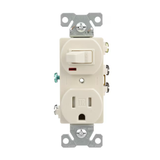 Eaton 15-Amp 125-volt Tamper Resistant Residential/Commercial Duplex Switch Outlet, Light Almond