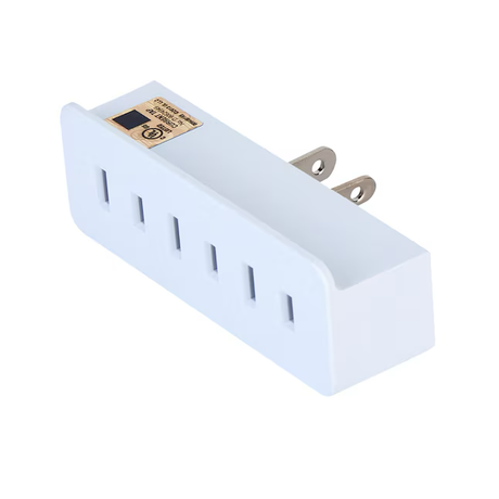 Project Source Adapter 15-Amp 2-wire Single To Triple Off-white Basic Standard Adapter