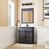 Style Selections Morriston 30-in Distressed Java Undermount Single Sink Bathroom Vanity with White Engineered Stone Top