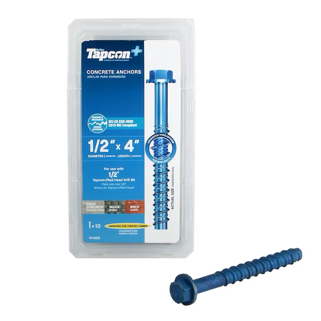 Tapcon 1/2-in x 4-in Concrete Anchors (10-Pack)