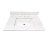 Allen + Roth Meridian 31-in White/Polished Engineered Marble Undermount Single Sink 3-Hole Bathroom Vanity Top