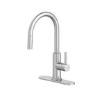 Allen + Roth Harlow Spot Free Stainless Steel Single Handle Pull-down Kitchen Faucet with Deck Plate and Soap Dispenser Included