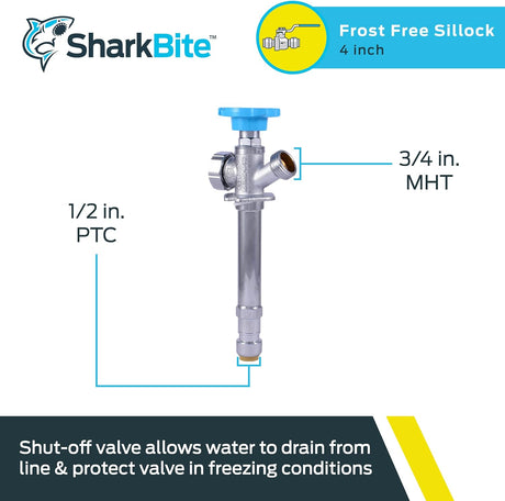 SharkBite Frost Free Sillcock 1/2-in x 3/4-in MHT 4-in