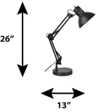 Allen + Roth Embleton 26-in Adjustable Bronze Desk Lamp with Metal Shade
