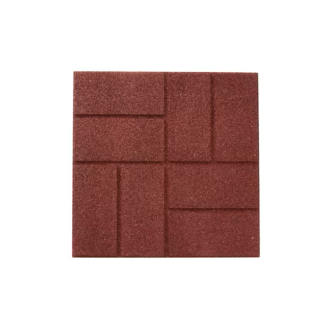 Rubberific 16-in L x 16-in W x 0.75-in H Square Red Rubber Paver