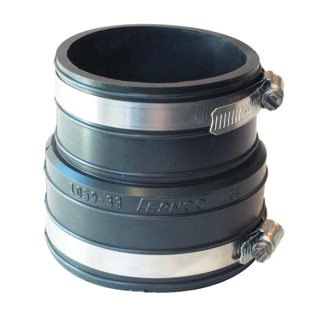 Fernco 3-in PVC Flexible Coupling for Sewer, Drain, Waste, and Vent Piping