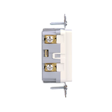 Eaton 15-Amp 125-Volt Tamper Resistant Residential Decorator Outlet with Night Light, Light Almond