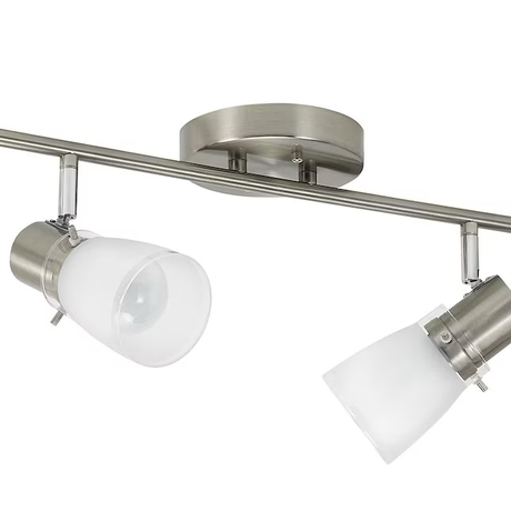 Allen + Roth Montgomery 69.9-in 6-Light Brushed Steel dimmable Medium Base (e-26) Transitional Track Bar