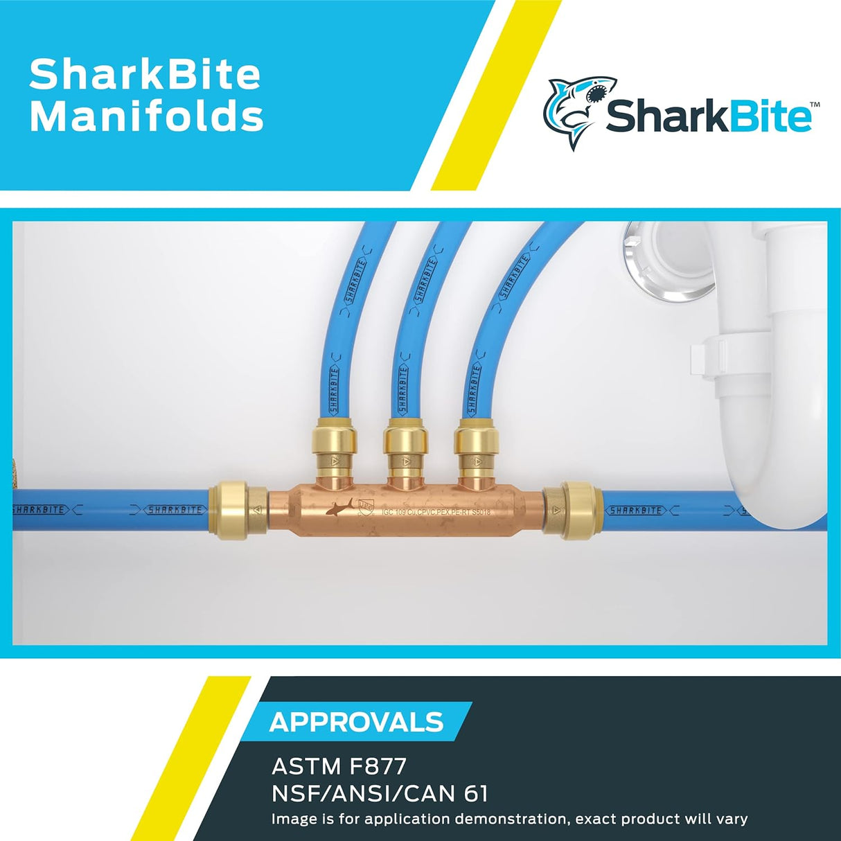 SharkBite 24 Port Home Run Manifold 3/4 Inch MNPT Inlet x 1/2 Inch