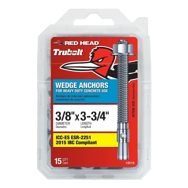 Red Head 3/8-in x 3-3/4-in Concrete Wedge Anchors (15-Pack)