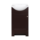 Style Selections Euro 18-in Espresso Single Sink Bathroom Vanity with White Cultured Marble Top