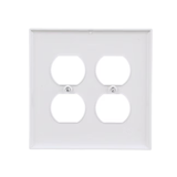 Eaton 2-Gang Midsize White Polycarbonate Indoor Duplex Wall Plate