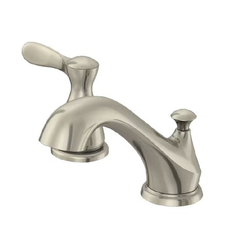 EZ-FLO Brushed Nickel Widespread 2-handle WaterSense Bathroom Sink Faucet with Drain