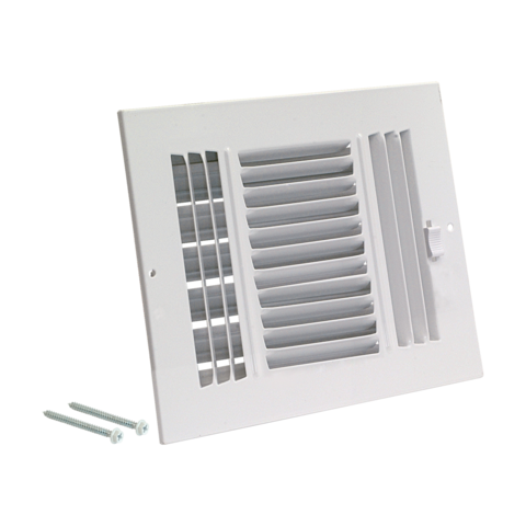 EZ-FLO 10 in. x 6 in. (Duct Size) 3-Way Steel Wall/Ceiling Register White