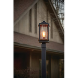 Kichler Barrington 17.88-in Distressed Black and Wood Rustic Outdoor Post Light