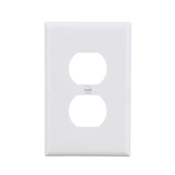 Eaton 1-Gang Midsize White Polycarbonate Indoor Duplex Wall Plate