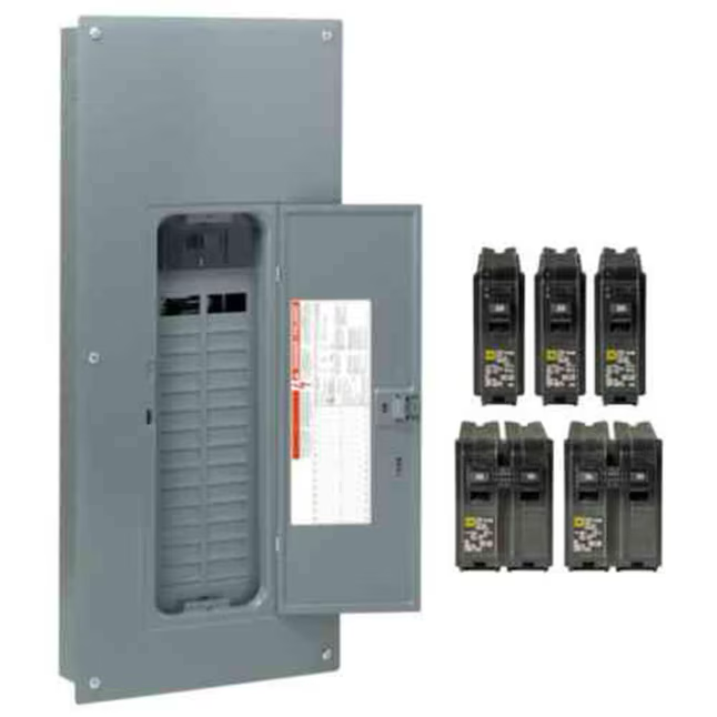 Square D Homeline 200-Amp 30-Spaces 60-Circuit Indoor Main Breaker Plug-on Neutral Load Center (Value Pack)