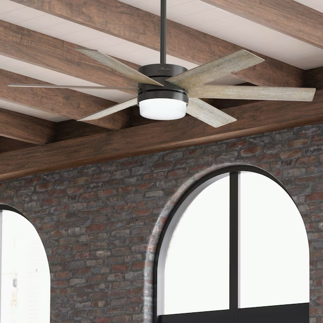 Hunter Kempton Park 54-in Noble Bronze Indoor Ceiling Fan with Light and Remote (6-Blade)