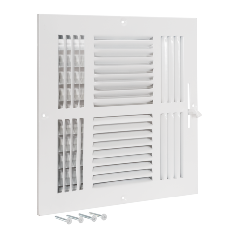 EZ-FLO 10 in. x 10 in. (Duct Size) 4-Way Steel Wall/Ceiling Register White