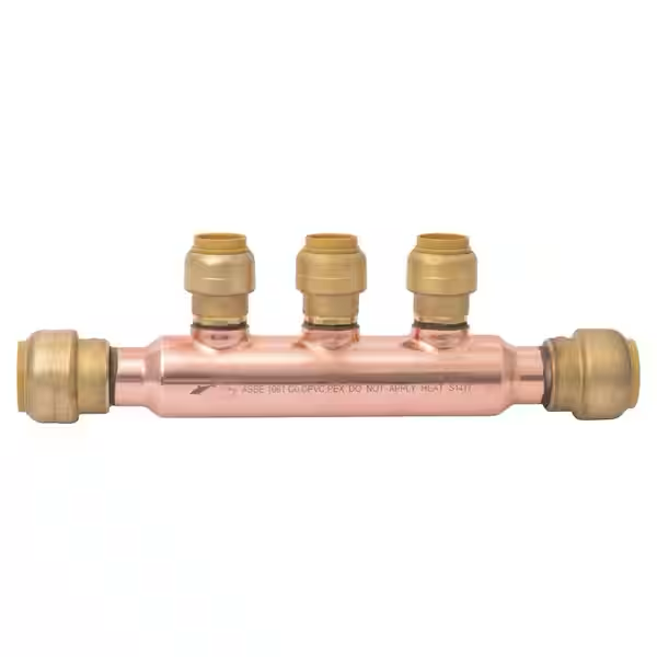 SharkBite  3/4 in. x 1/2 in. Push-to-Connect Copper 3-Port Open Manifold Fitting