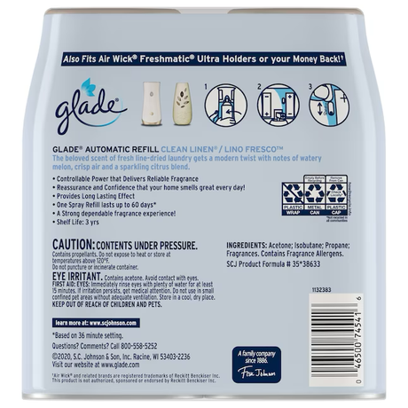 Glade Automatic Refill 6.2-oz Clean Linen Refill Air Freshener (2-Pack)