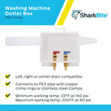 SharkBite 1/2 in. x 3/4 in. MHT Brass Crimp Washing Machine Outlet Box