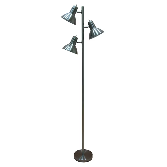 Allen + Roth Embleton 68-in Brushed Nickel Multi-head Floor Lamp